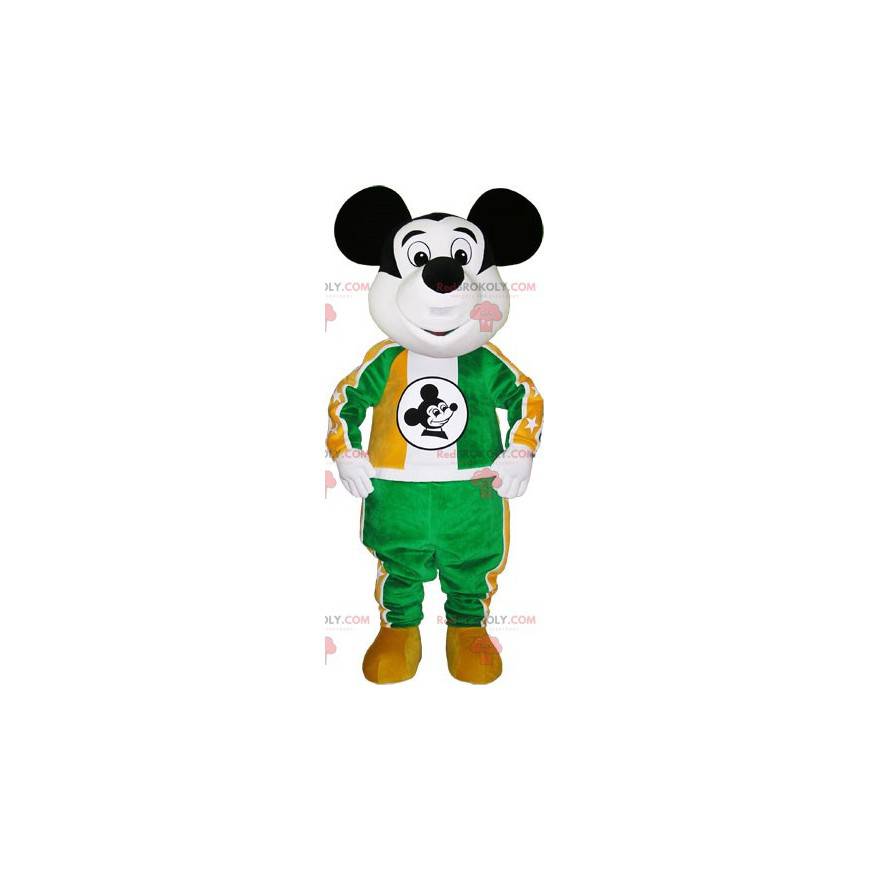 Mascotte van Mickey Mouse. Zwart-witte muismascotte -