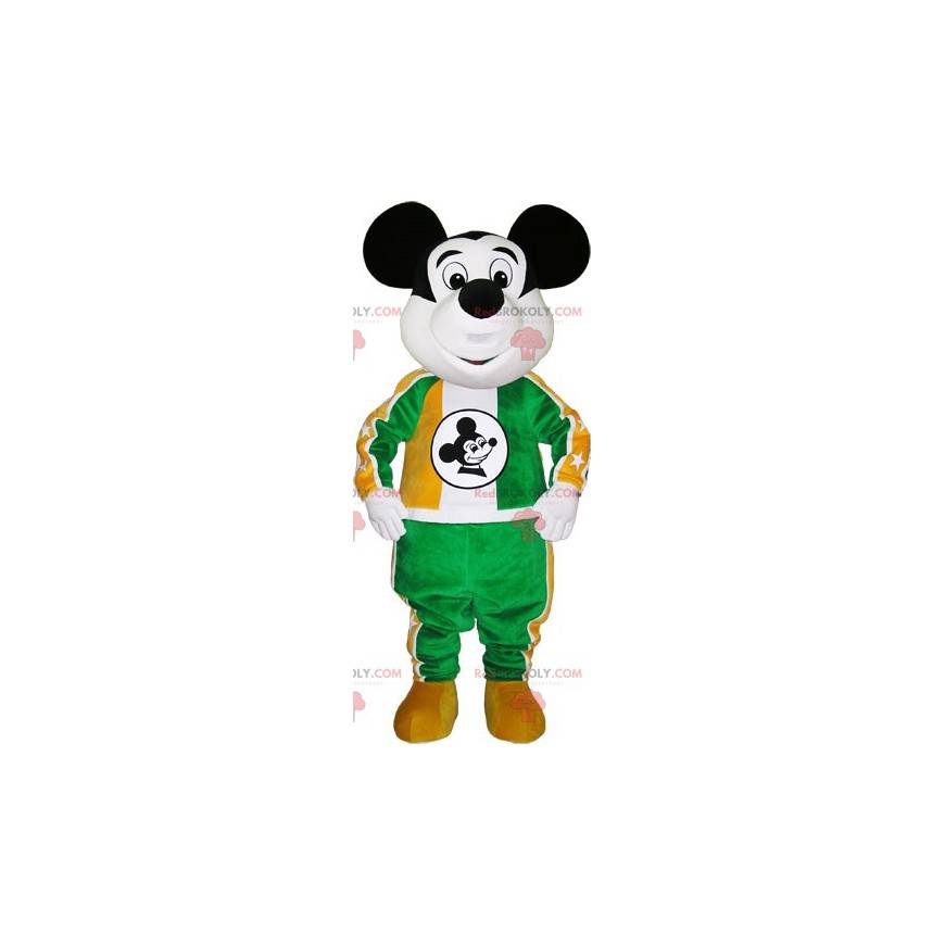 Mickey Mouse maskot. Sort og hvid musemaskot - Redbrokoly.com