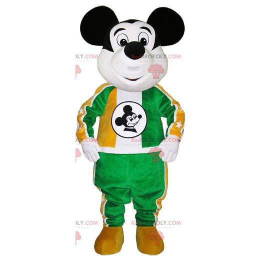 Mascotte van Mickey Mouse. Zwart-witte muismascotte -