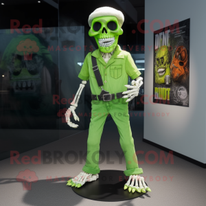 Lime Green Skull mascotte...