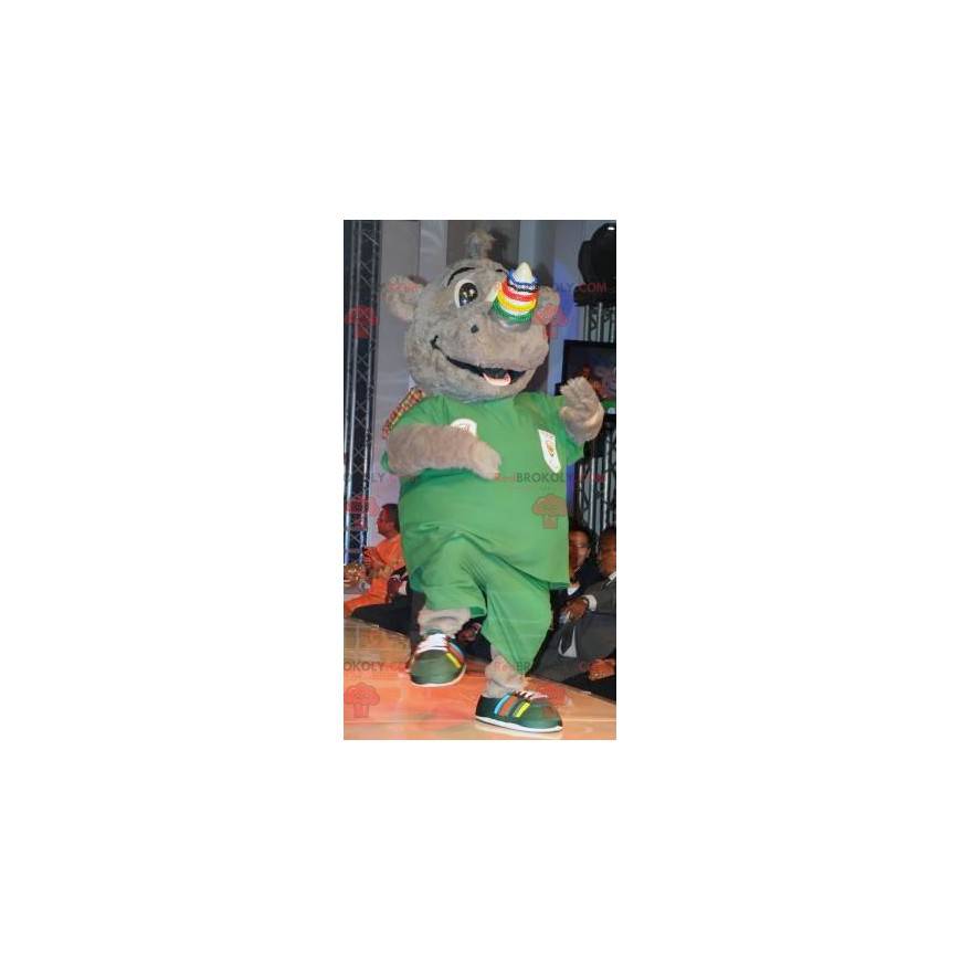 Mascotte grijze neushoorn - Redbrokoly.com
