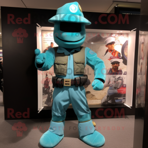 Turquoise Commando mascotte...