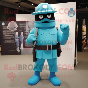 Turquoise Commando mascotte...