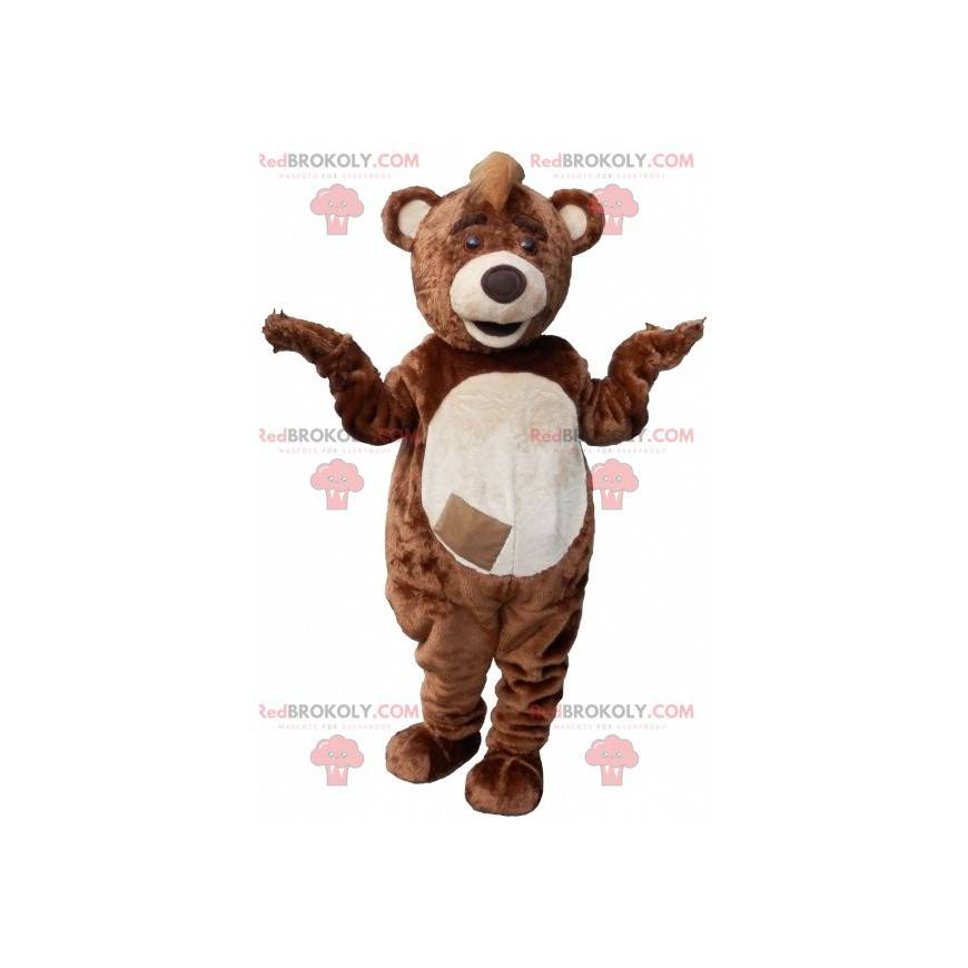 Brown and white teddy bear mascot with a crest - Redbrokoly.com Brown and white teddy bear mascot with a crest - Redbrokoly.com