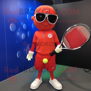 Rød tennisketcher maskot...