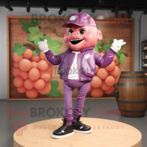 Pink Grape mascotte kostuum...