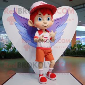 nan Cupid mascot costume character dressed with a T-Shirt and Caps