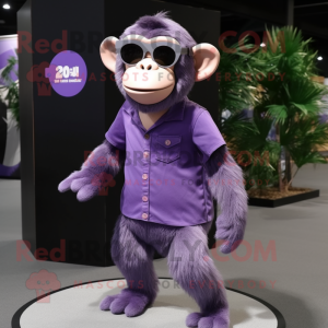 Lavendel chimpanse maskot...