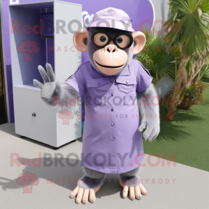 Lavendel chimpanse maskot...