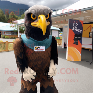 nan Haast'S Eagle mascot costume character dressed with a T-Shirt and Belts