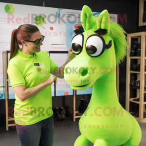 Lime Green Horse mascotte...