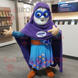 nan Superhero mascot costume character dressed with a Cover-up and Shawl pins