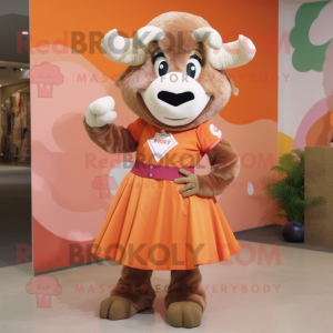 Peach Bison maskot kostume...