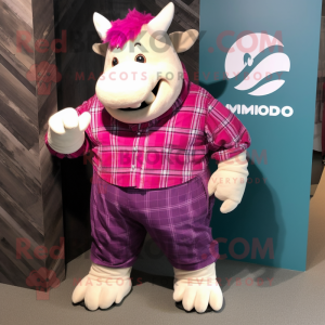 Magenta Rhinoceros mascotte...