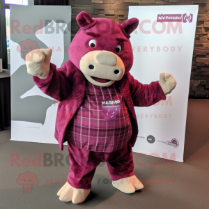 Magenta Rhinoceros mascotte...