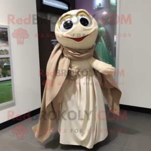 Beige torske maskot kostume...