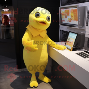 Gul duva maskot kostym...