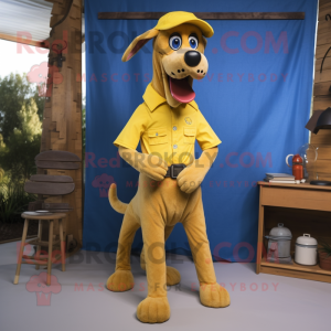 Gul Hunde maskot kostume...