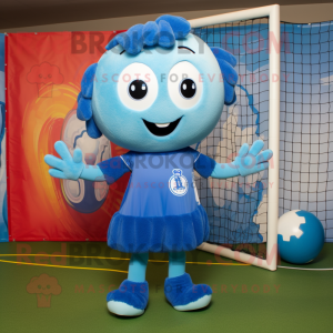 Blue Soccer Goal mascotte...