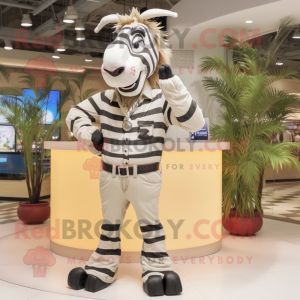 Tan Zebra mascotte kostuum...