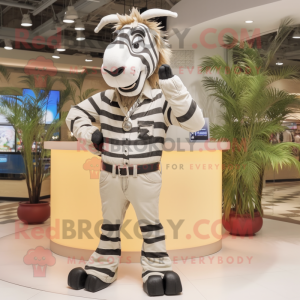 Tan Zebra maskot kostym...