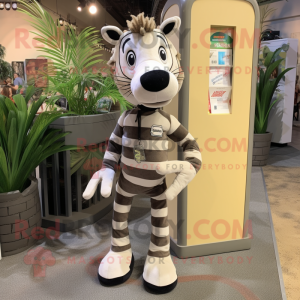 Tan Zebra mascotte kostuum...