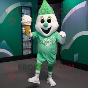 Green Ice Cream Cone maskot...