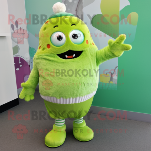 Limegrønn Cupcake maskot...