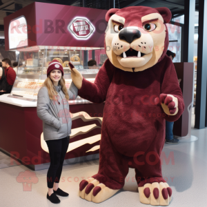 Maroon Smilodon mascotte...