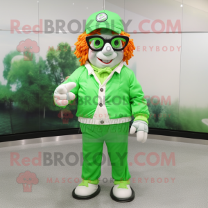 Limegrønn Leprechaun maskot...
