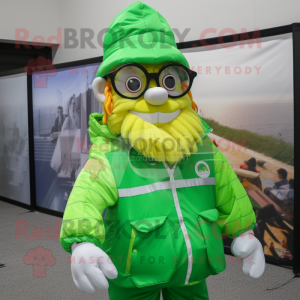 Limegrøn Leprechaun maskot...