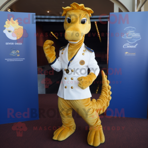 Gold Sea Horse maskot...