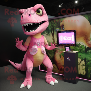 Postava maskota Pink T Rex...