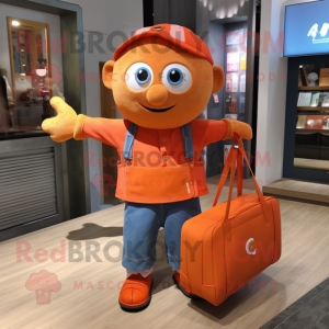  Orange maskot kostym...