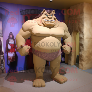 Tan Ogre mascotte kostuum...