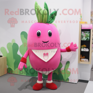 Rosa rädisa maskot kostym...