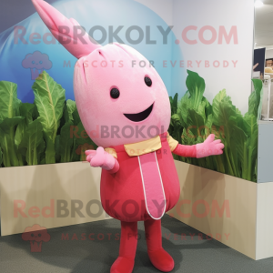 Rosa rädisa maskot kostym...