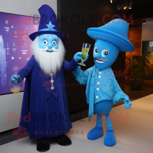 Blue Wizard maskot kostume...