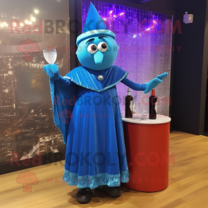 Blue Wizard maskot kostume...