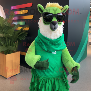 Groene lama mascotte...