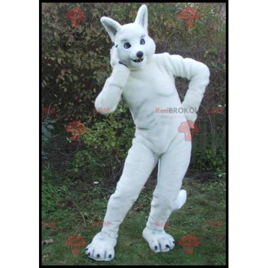 Large athletic white rabbit mascot - Redbrokoly.com