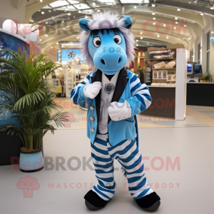 Sky Blue Zebra mascotte...