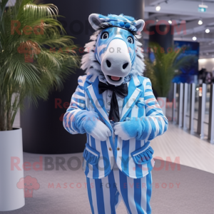 Sky Blue Zebra mascotte...