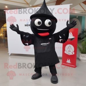 Black Ray mascot costume character dressed with a Polo Tee and Pocket squares