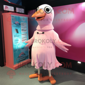 Pink Gull maskot kostume...