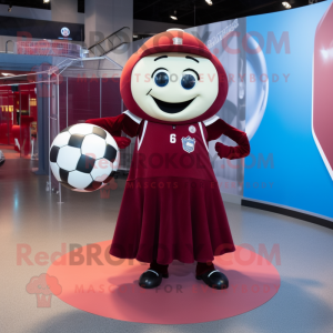 Maroon Soccer Ball maskot...