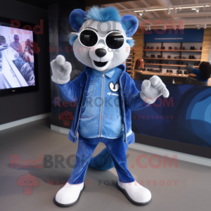 Blue Badger maskot kostym...