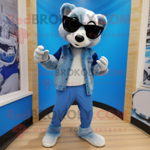 Blue Badger maskot kostume...