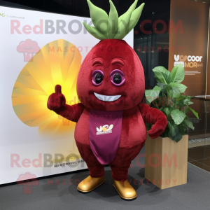 Rödbrun Mango maskot kostym...