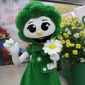 Forest Green Bouquet Of Flowers mascot costume character dressed with a Blouse and Gloves